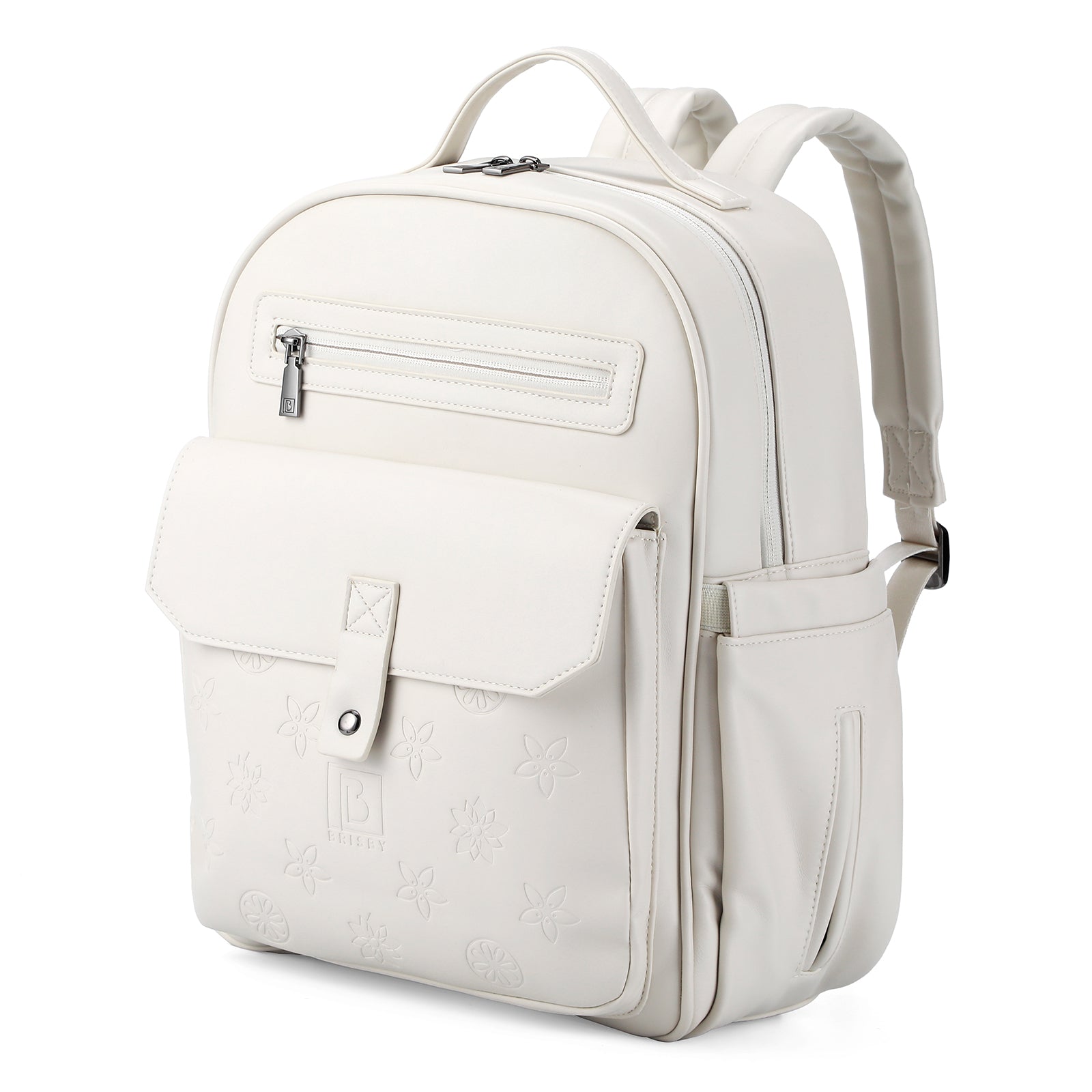Venezia wear-resistant backpack white - PU leather - 14 inch laptop compartment - water-repellent