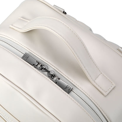 Venezia slijtvaste rugtas wit - PU leer - 14 inch laptopvak - waterafstotend