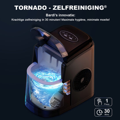 Bardi IJsblokjesmachine set 1,6L zwart - incl. 3 thermoscups blauw en ijsschep