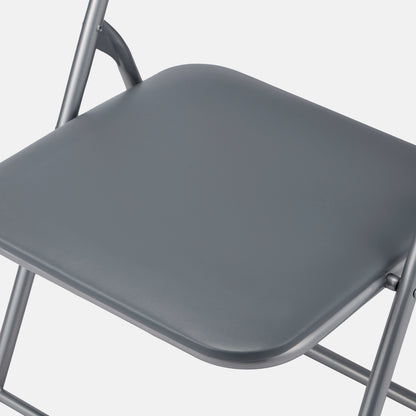 Bardi 8-delige Klapstoelen set PVC grijs - 100 kg draagvermogen