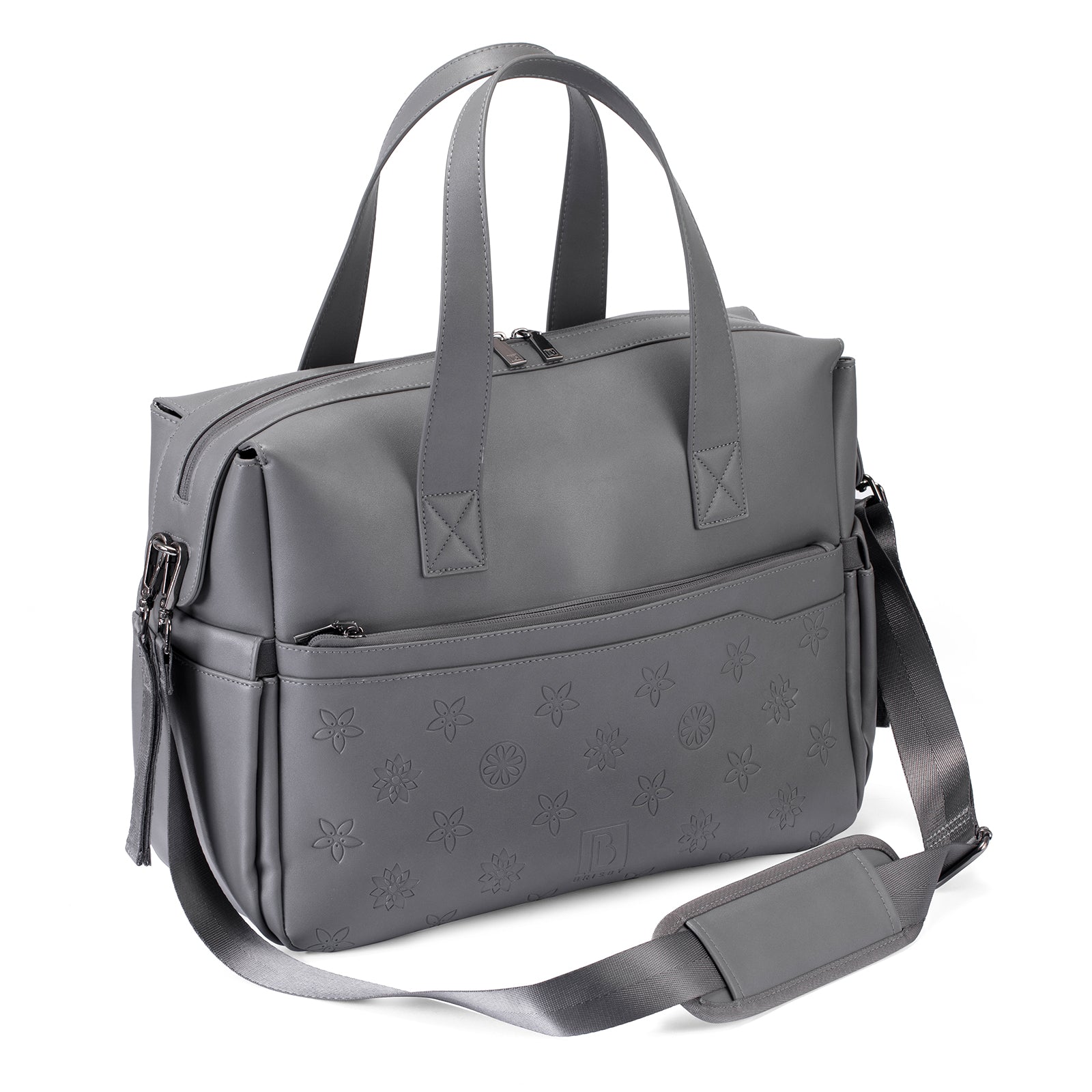 Venezia weekend bag grey - shoulder bag - travel bag - hand luggage - hard-wearing - incl. hanging hooks - PU leather