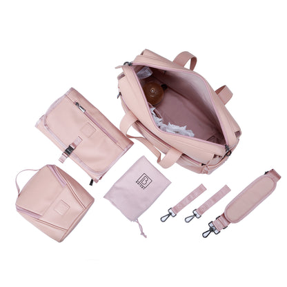 Brisby Luiertas weekendtas Venezia roze - incl. koeltas, verschoningsmat