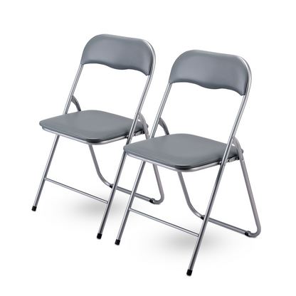 Bardi 2-delige Klapstoelen set PVC grijs - 100 kg draagvermogen