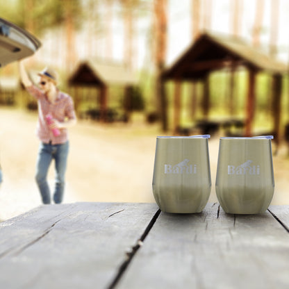 Bardi Thermosbekers 0,3L RVS goud set -  incl. deksels - dubbelwandig