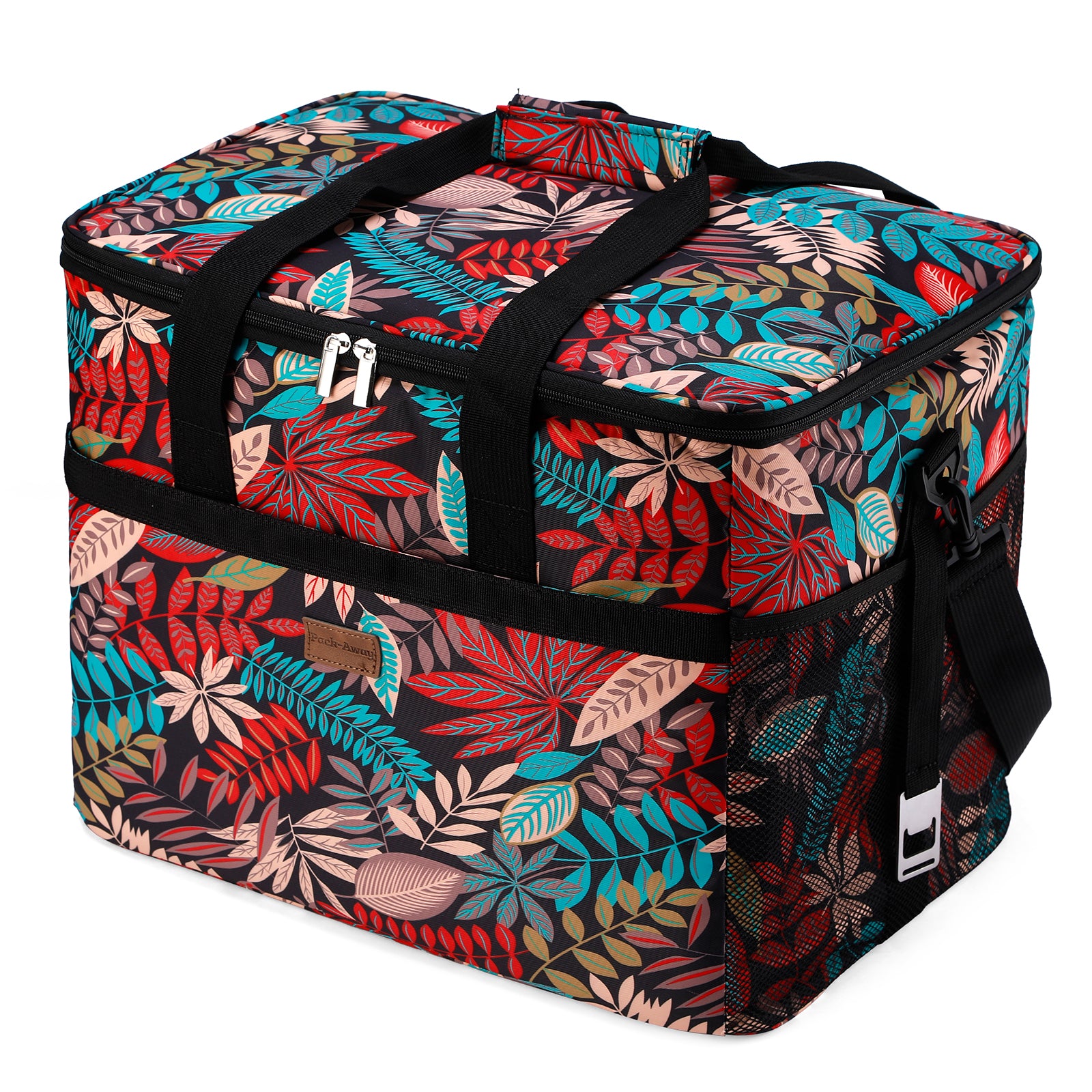 Koeltas 40L jungle - lunchtas - opvouwbaar - 4-laags geïsoleerd - incl. 6 gratis koelelementen en draagband