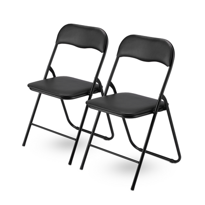 Bardi 2-delige Klapstoelen set PVC zwart - 100 kg draagvermogen