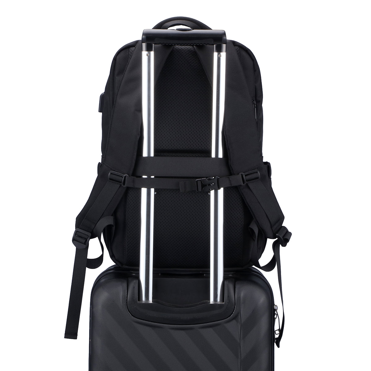 Brisby Rugzak Pro 2 – Laptoprugzak tot 15,7 inch voor Werk, School en Reizen – Waterafstotend – Met Tabletvak, Antidiefstalvak en Trolleysleeve – Zwart