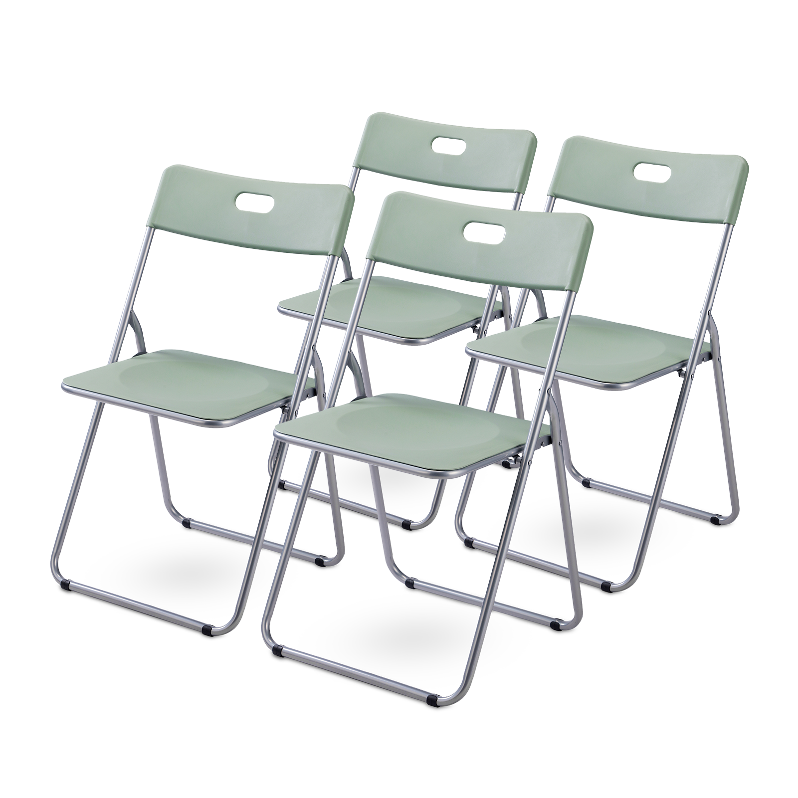4-delige klapstoelenset stevige kwaliteit groen - weersbestending - 100 kg draagvermogen - 44 x 45 x 79 cm