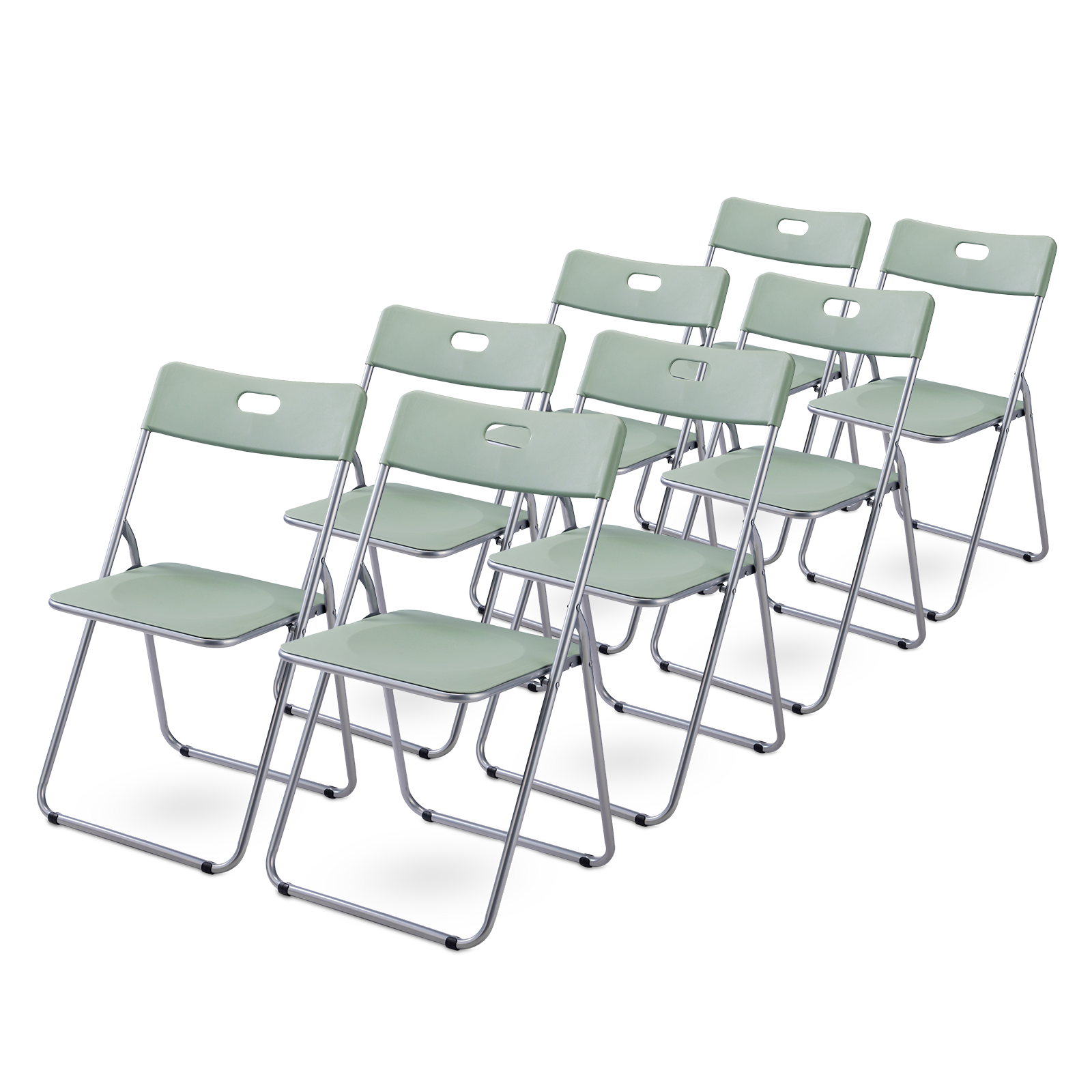 8-delige klapstoelenset stevige kwaliteit groen - weersbestending - 100 kg draagvermogen - 44 x 45 x 79 cm