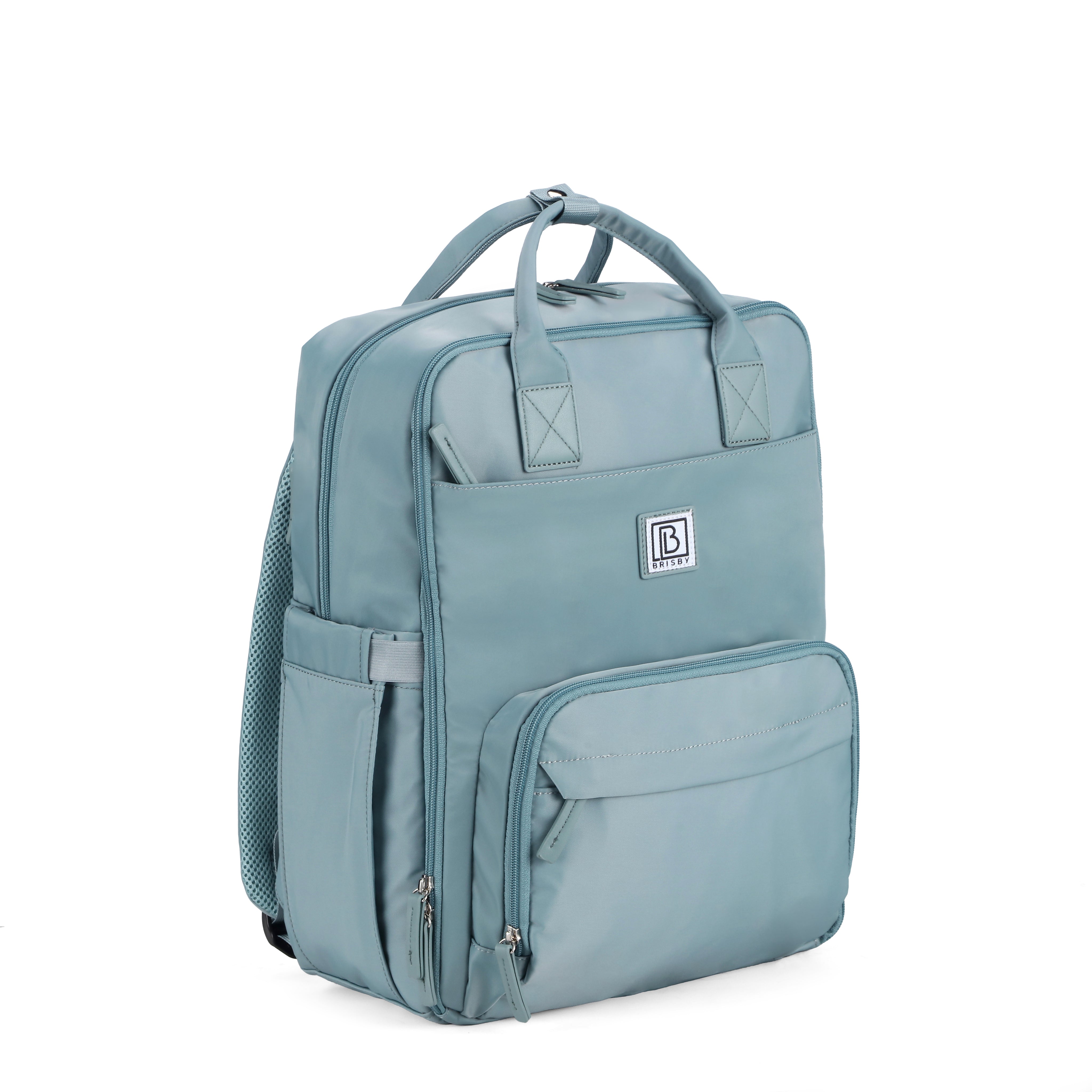 Brisby slijtvaste Luiertas – verzorgingstas – met buggymontage - Mist Blue