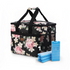 Cooler bag 30L black flower - lunch bag - foldable - 4-layer insulated - incl. 4 free cooling elements and carrying strap