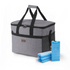 Cooler bag 30L grey - lunch bag - foldable - 4-layer insulated - incl. 4 free cooling elements, divider and carrying strap