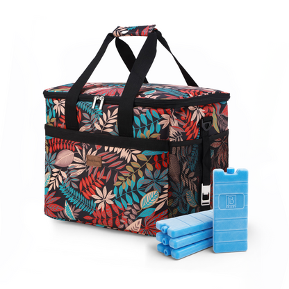 Cooler bag 30L jungle - lunch bag - foldable - 4-layer insulated - incl. 4 free cooling elements and carrying strap