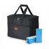 Cooler bag 30L black - lunch bag - foldable - 4-layer insulated - incl. 4 free cooling elements, divider and carrying strap