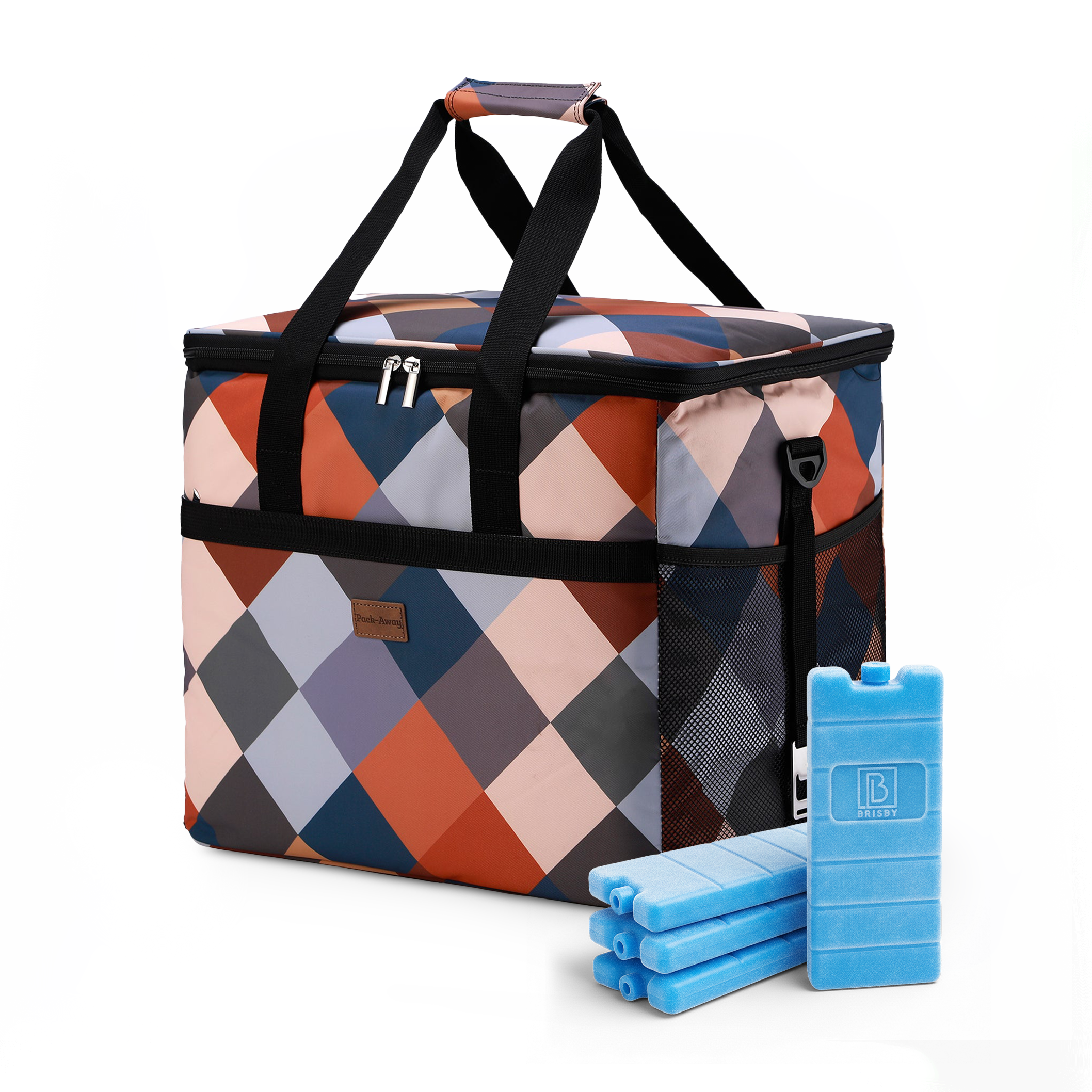 Cooler bag 40L block - lunch bag - foldable - 4-layer insulated - incl. 6 free cooling elements and carrying strap