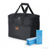 Cooler bag 40L with divider black - lunch bag - foldable - 4-layer insulated - incl. 6 free cooling elements and carrying strap