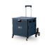 Shopping trolley 50L XL with pedal wheels blue - shopping crate - 35 kg load capacity - with lid and telescopic handle