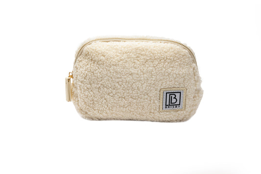 Brisby - Heuptas - Waistbag - Buideltasje - Festivaltas - Fleece - Teddy - Wit