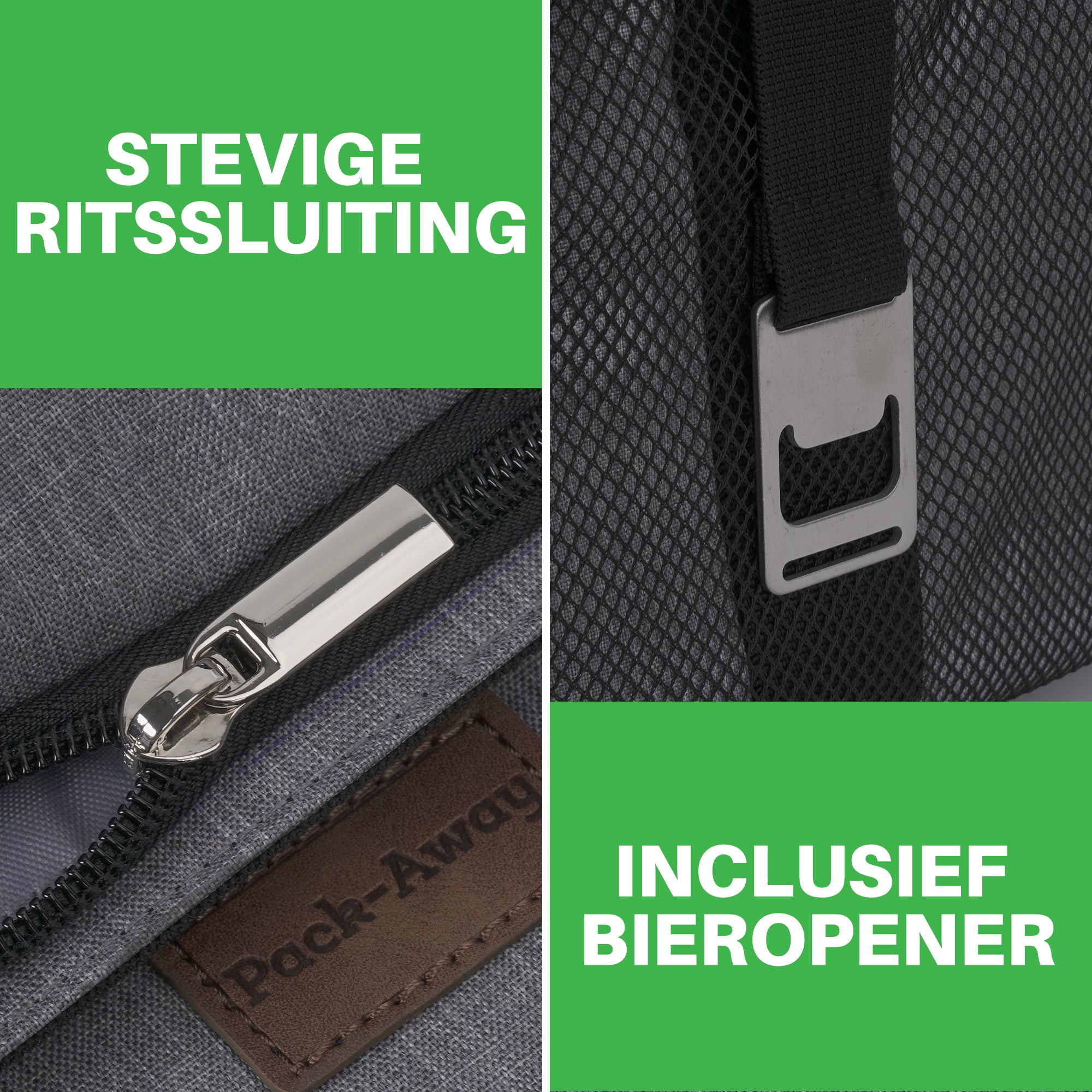 Koeltas 40L grijs - lunchtas - opvouwbaar - 4-laags geïsoleerd - incl. 6 gratis koelelementen en draagband